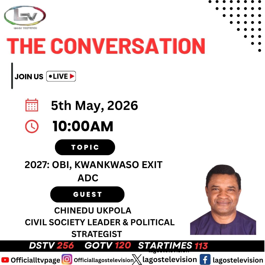 lagostelevision's tweet image. Stay informed on Nigeria’s political landscape 🇳🇬
Don’t miss this insightful session on recent political shifts.
What’s next for the #2027Elections?
Tune in for expert analysis and informed discussion.

#TheConversation #NigeriaPolitics #PoliticalAnalysis #CurrentAffairs