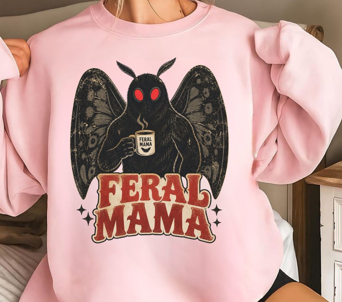 Sefa1280096's tweet photo. Feral Mama Mothman Shirt Design👇🔗
https://t.co/QMOcgiQZsB

The perfect graphic for the sleep deprived mom who loves cryptids. High-resolution design for t-shirts and hoodies.
#mothersday #mothman #feralmama #cryptid #momlife https://t.co/RIqrdseHVM