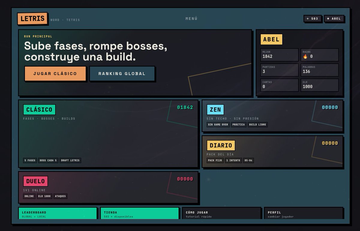 k4ditano's tweet photo. ¡Nuevo juego! LETRIS ya disponibles en Dream
Link abajo 👇
#devop #juego #navegador #diccionario #tetris https://t.co/7v8u0EaepN