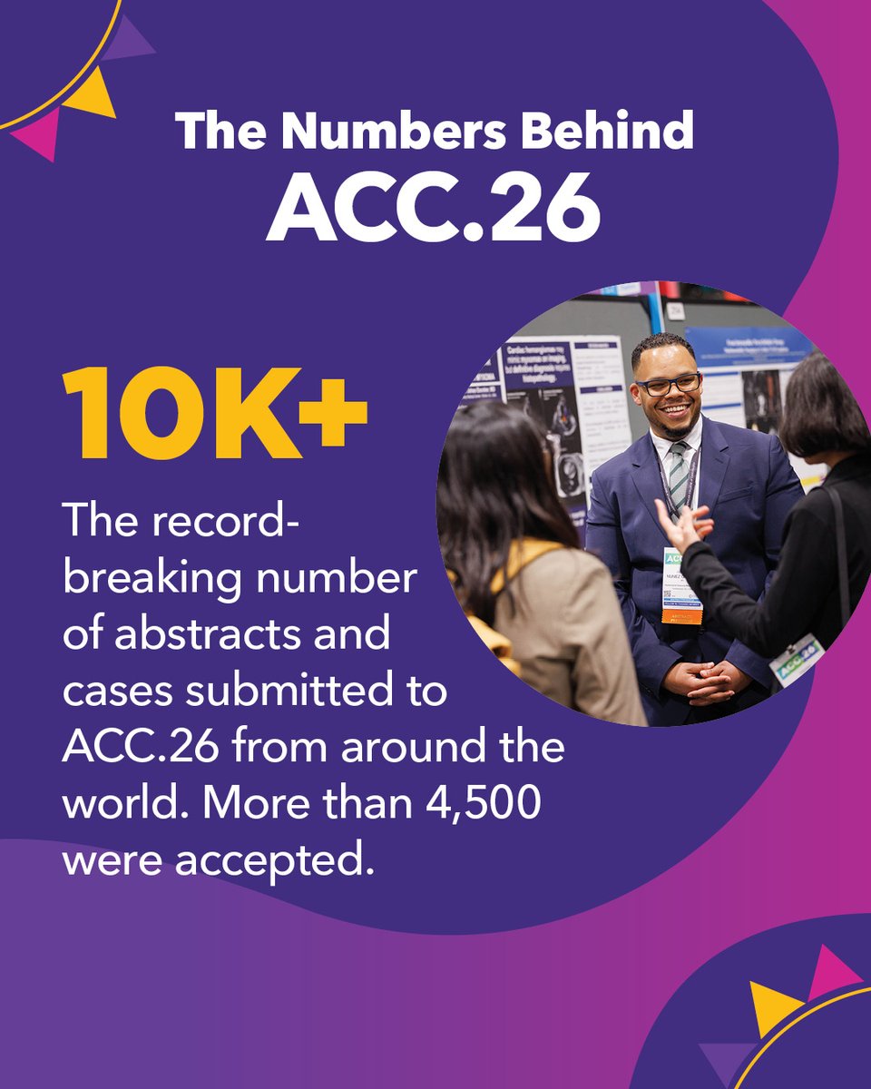 ACCinTouch's tweet photo. In the #CardiologyMag, check out the numbers behind #ACC26!

🫀 16K+ total attendees
🫀 1300+ &amp; 150+ New FACCs and AACCs welcomed
🫀 10K+ abstracts and cases submitted
➕ More!

🔗 Get the stats: https://t.co/w4omrufRpY https://t.co/wcNLwF0Ibl