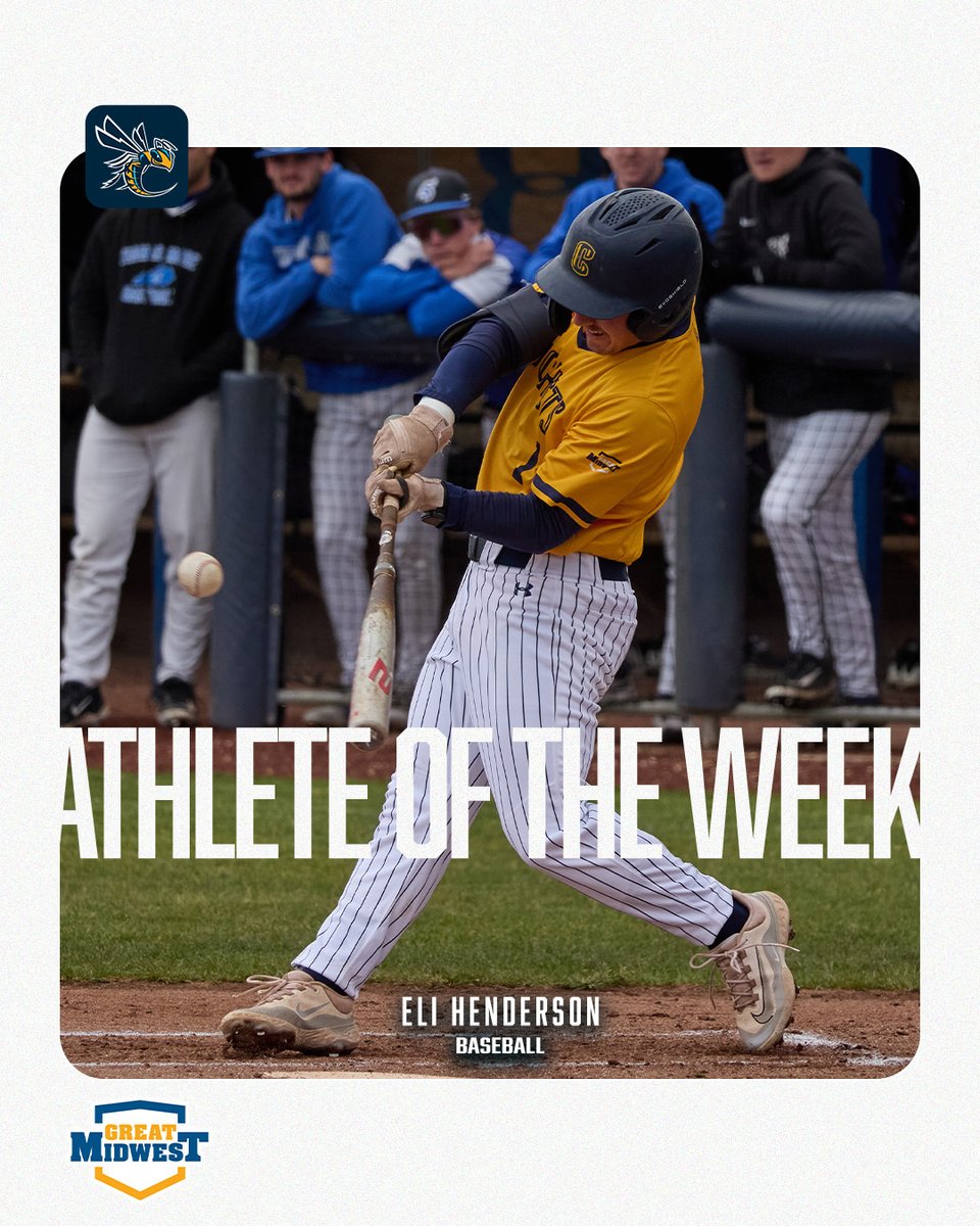 G-MAC AOW!

Eli Henderson batted .700 to lead <a href="/CUJacketsBase/">Cedarville University Baseball</a> to a 4-0 week!

#ForHim #YellowJackets