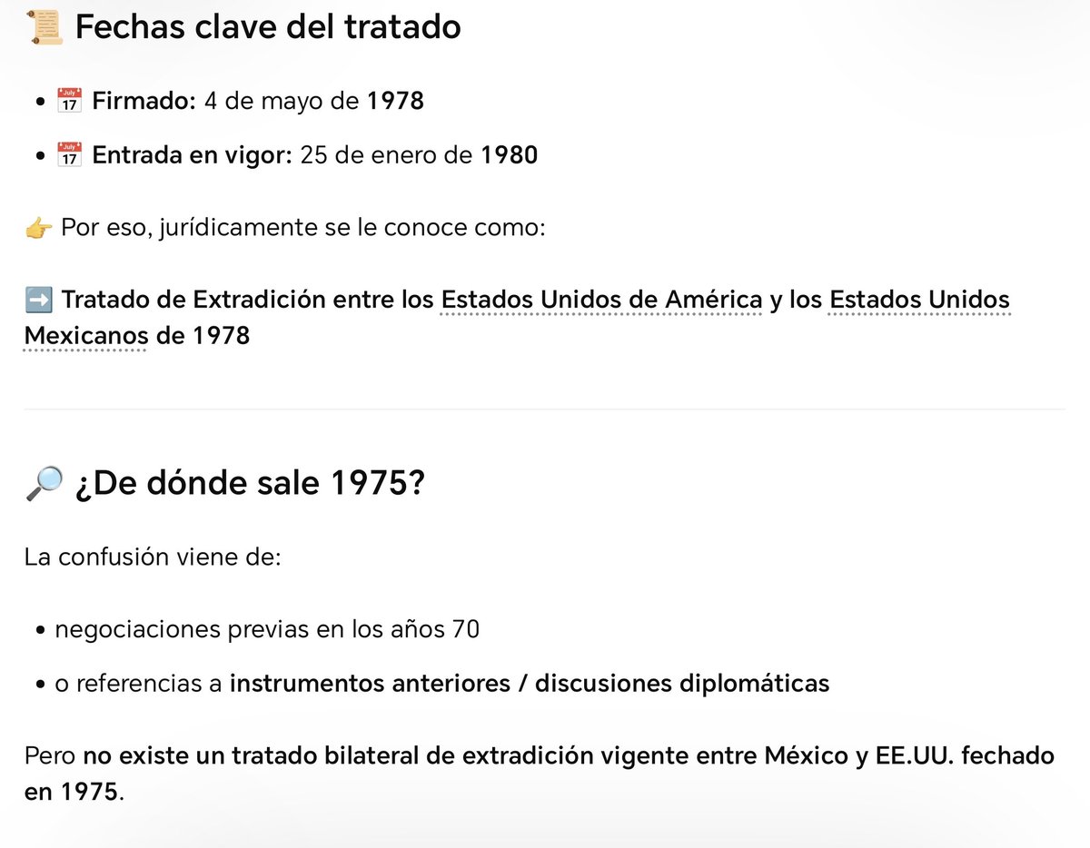 elplanas's tweet photo. @gabrielregino @LuisCardenasMx El tratado es del 4/05/1978, no de 1975 (ChatGpt dixit)
(A lo mejor no te pasaron la actualización) 🙊
El artículo 11 (Detención provisional) -según Chatgpt- empieza con: "En caso de urgencia..."
¿Es urgente detenerlos? ¿Urgente para quién?
Está subjetivo, ¿no?
¿Y Maru? 🙊 https://t.co/kjk2BtBkyz
