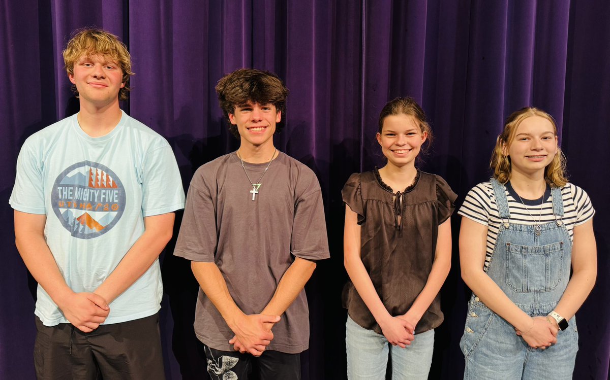 SoaringPride's tweet photo. Congratulations to our Drum Majors for the 2026-27 School Year! The Soaring Pride Band is in great hands with this team!

(L to R)

Max Bliss, Senior &amp; Head Drum Major 
Andrew Beck, Junior
Amelia Stephenson, Junior
Jacey Cowart, Junior https://t.co/YArUNfE1pY