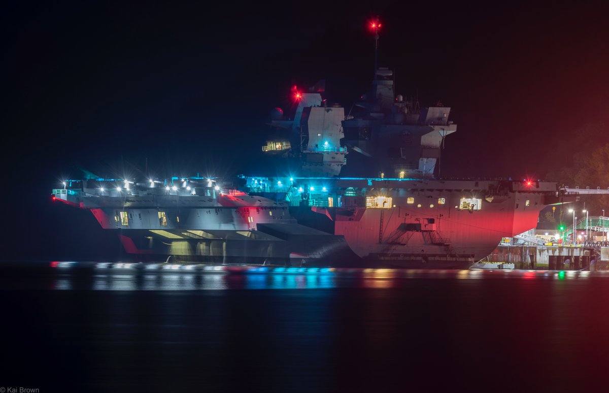 KB_Photos07's tweet photo. HMS Prince of Wales Aircraft Carrier berthed at Glenmallan last night 03/05/26

@HMSPWLS @NavyLookout 
#HmsPrinceOfWales #Glenmallan https://t.co/8of2OZNDev