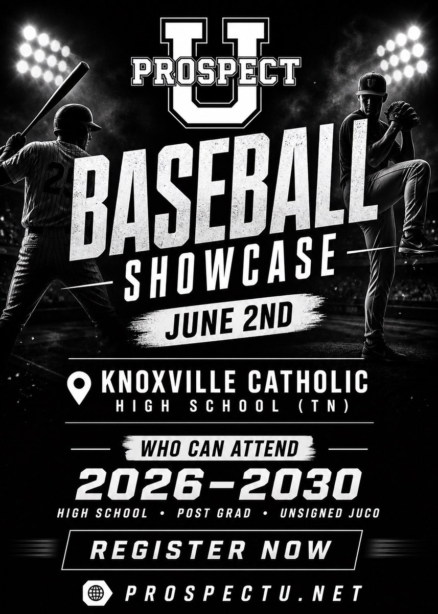 u_prospect's tweet photo. Our upcoming showcase in Tennessee is going to be a huge one. Our goal is to put each player infront of as many college coaches as possible . We will continue to add more colleges as we get closer.  #Tennessee #Knoxville #Nashville  #Chattanooga #Atlanta #Kentucky #Georgia 

Post Grad and Unsigned Juco Players are 
welcome to attend.

- Player Rankings 
- Exposure 
- Scholarship possibilities 
-Used as a tryout for our Top Prospect Games