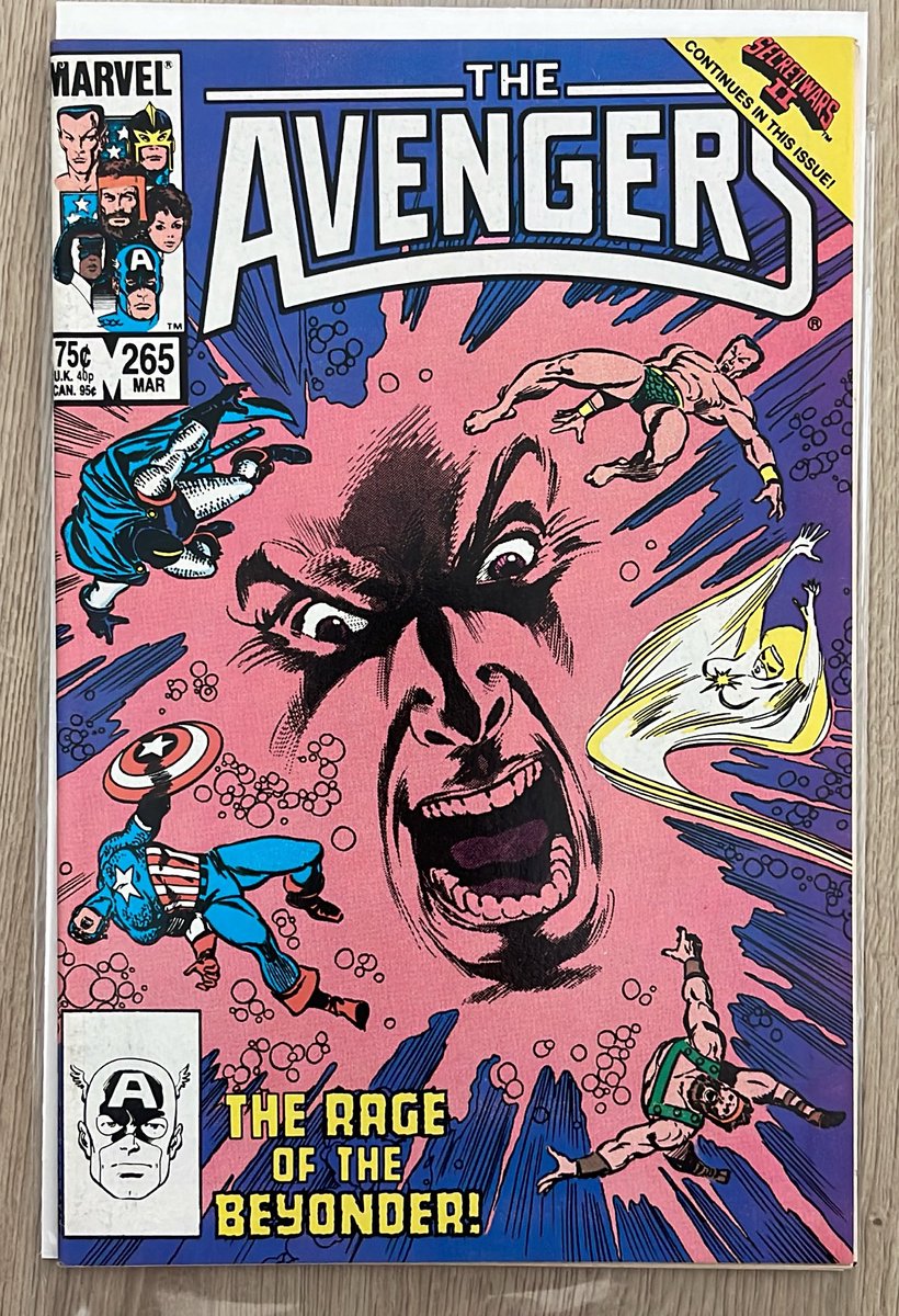 rholmes0520's tweet image. The Beyonder decides he doesn’t wanna be an Avenger anymore in today’s classic The Avengers #265! Secret Wars II continues. Because one wasn’t enough! By Stern, Buscema, Palmer, and Scheele… #Avengers #MarvelComics #comics