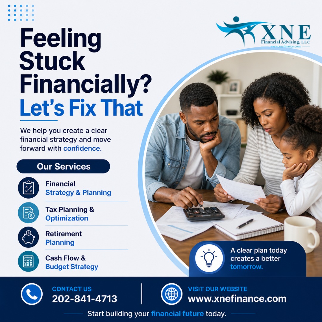 XNEFinancial's tweet image. Feeling stuck with your finances? 🤔  A clear plan can change everything. 

Start building a strategy that works for you and your family. 💼

Send us a message to get started. 

#FinancialPlanning #MoneyManagement #WealthBuilding #FinancialFreedom #SmartMoney #FinanceTips
