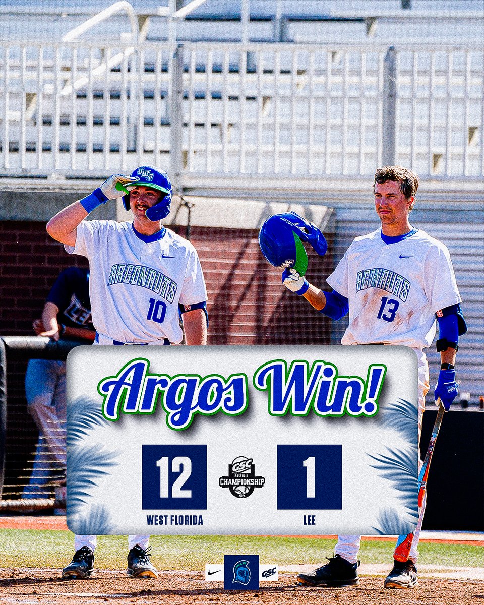 UWF_Baseball's tweet photo. Run-rule &amp; headed to the ship 😮‍💨 

#goargos https://t.co/4qKfXZEDwA