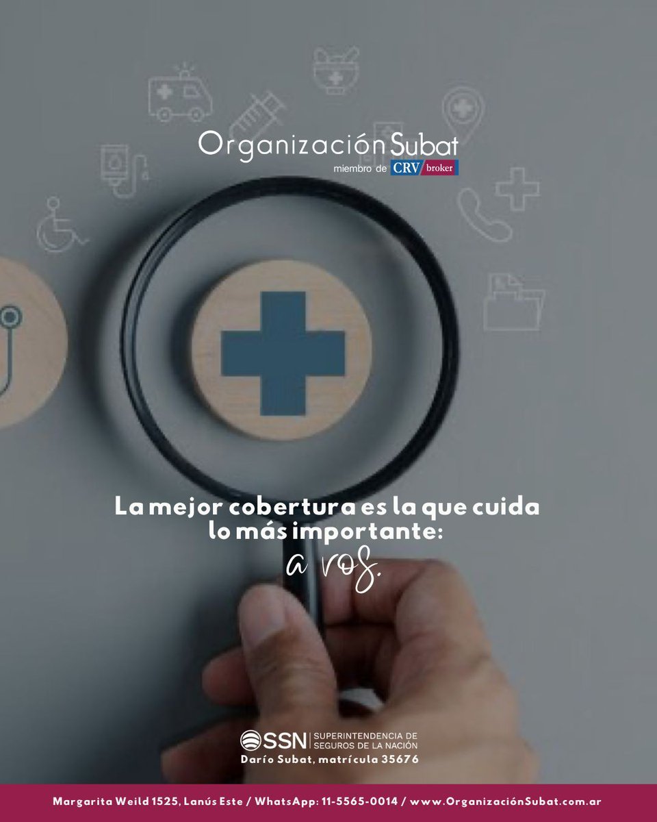 orgsubat's tweet photo. En Organización Subat te ayudamos a encontrar un seguro de salud que se adapte a tu vida.Porque cuidarte no es un gasto, es una decisión.
#SomosOrganizacionSubat

📍 Margarita Weild 1525 | Lanús Este
📲 Conectá con nosotros vía #WhatsApp al 11-5565-0014
🌐 https://t.co/AoeFsEIib6 https://t.co/PG0F9rHgR8