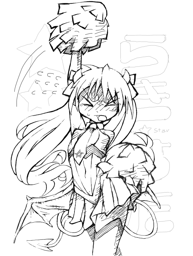 e1n1c's tweet photo. Embarrassed Kagami cheer!!! #luckystar https://t.co/aDI4vhHrzV