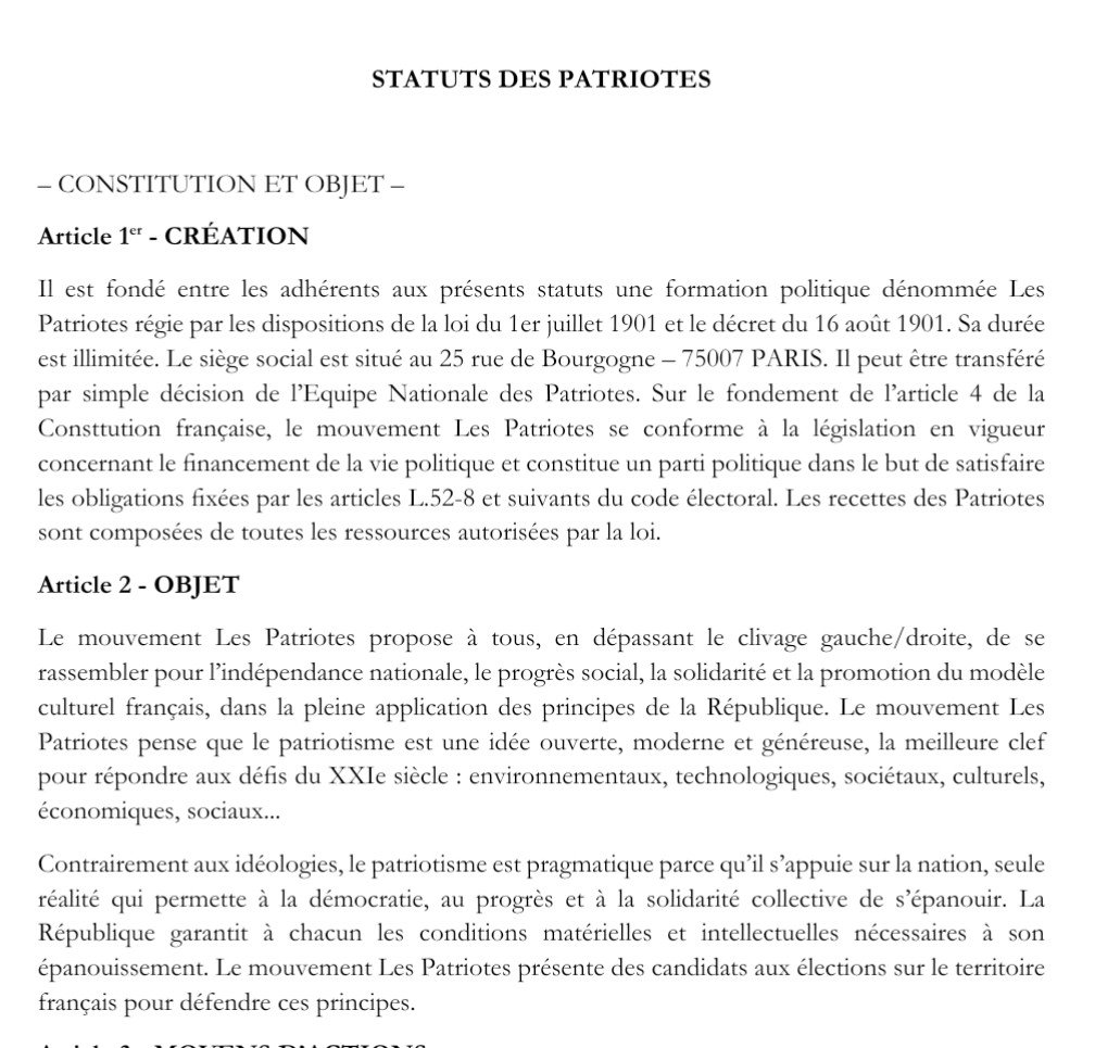 Extrait des statuts des Patriotes (LP).

Où est l'article 50 TUE qui prévoit la sortie de euronato (Frexit) ?

Si vous avez une référence plus actualisée, je suis preneur.

<a href="/1nainsoumis/">1nainsoumis</a> <a href="/ThierryLejeune4/">Thierry Lejeune</a>
