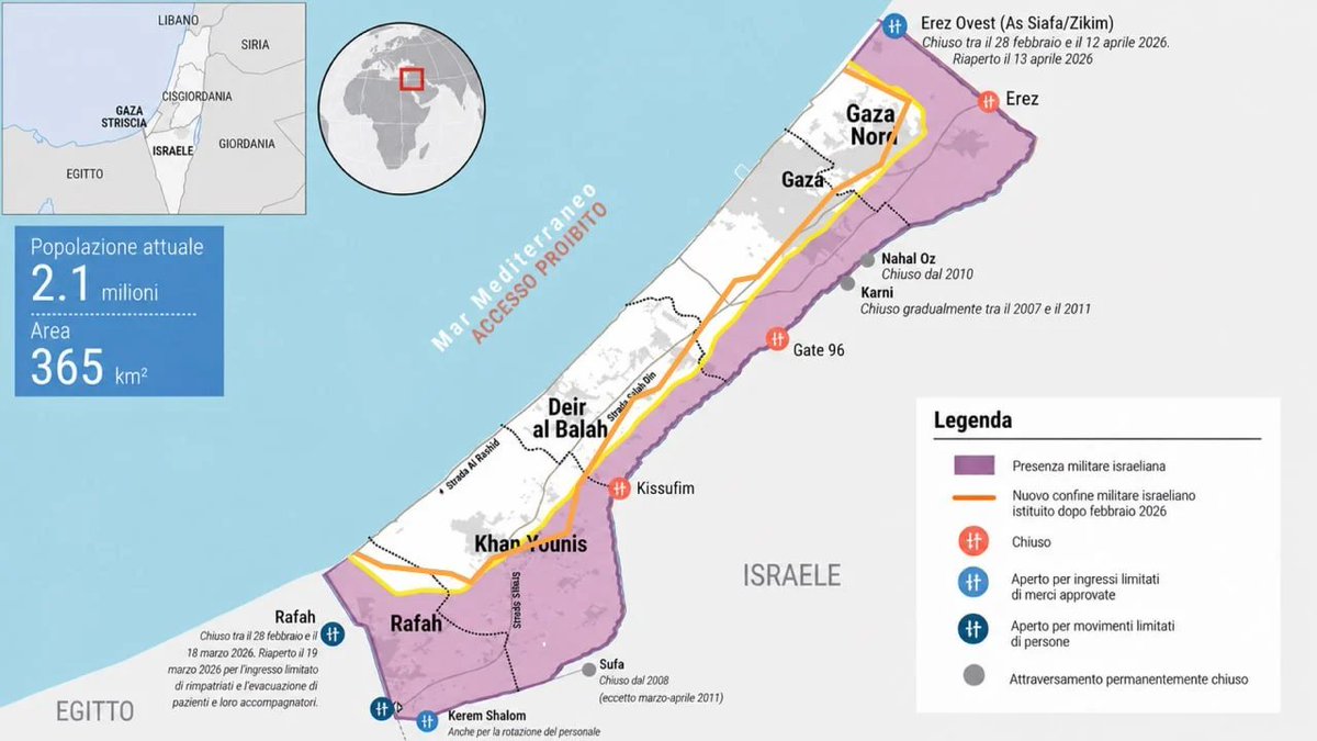 IPAZIA2025's tweet image. #RelataRefero

#Israele sta continuando ad avanzare a #Gaza, come mostra questa nuova mappa.

lindipendente.online/2026/05/04/una…