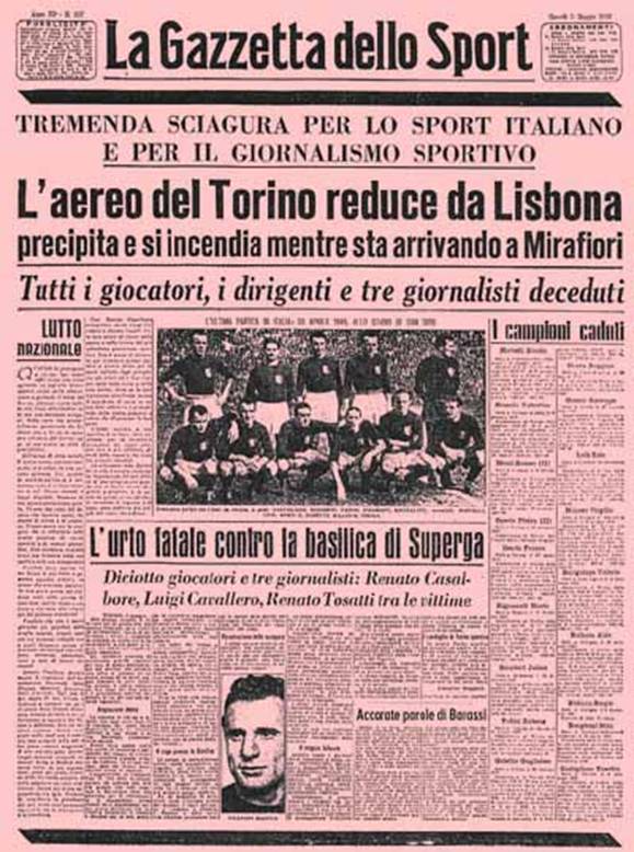RBEZZATO's tweet image. #Efemérides. El 04 de Mayo de 1949, todo el equipo de fútbol de @TorinoFC_1906 (excepto dos jugadores que no realizaron el viaje: Sauro Tomà, por lesión y Renato Gandolfi, por petición del entrenador), base de la selección italiana, muere en un accidente aéreo.