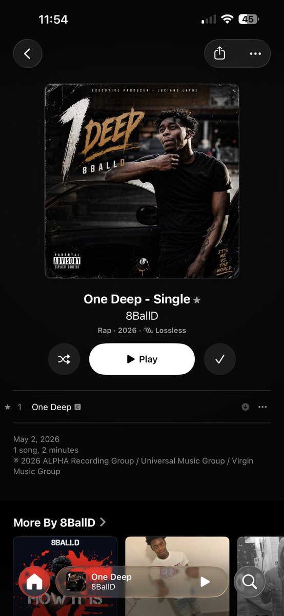 8balld's tweet image. My new single “One Deep”#OUTNOW music.apple.com/us/album/one-d…