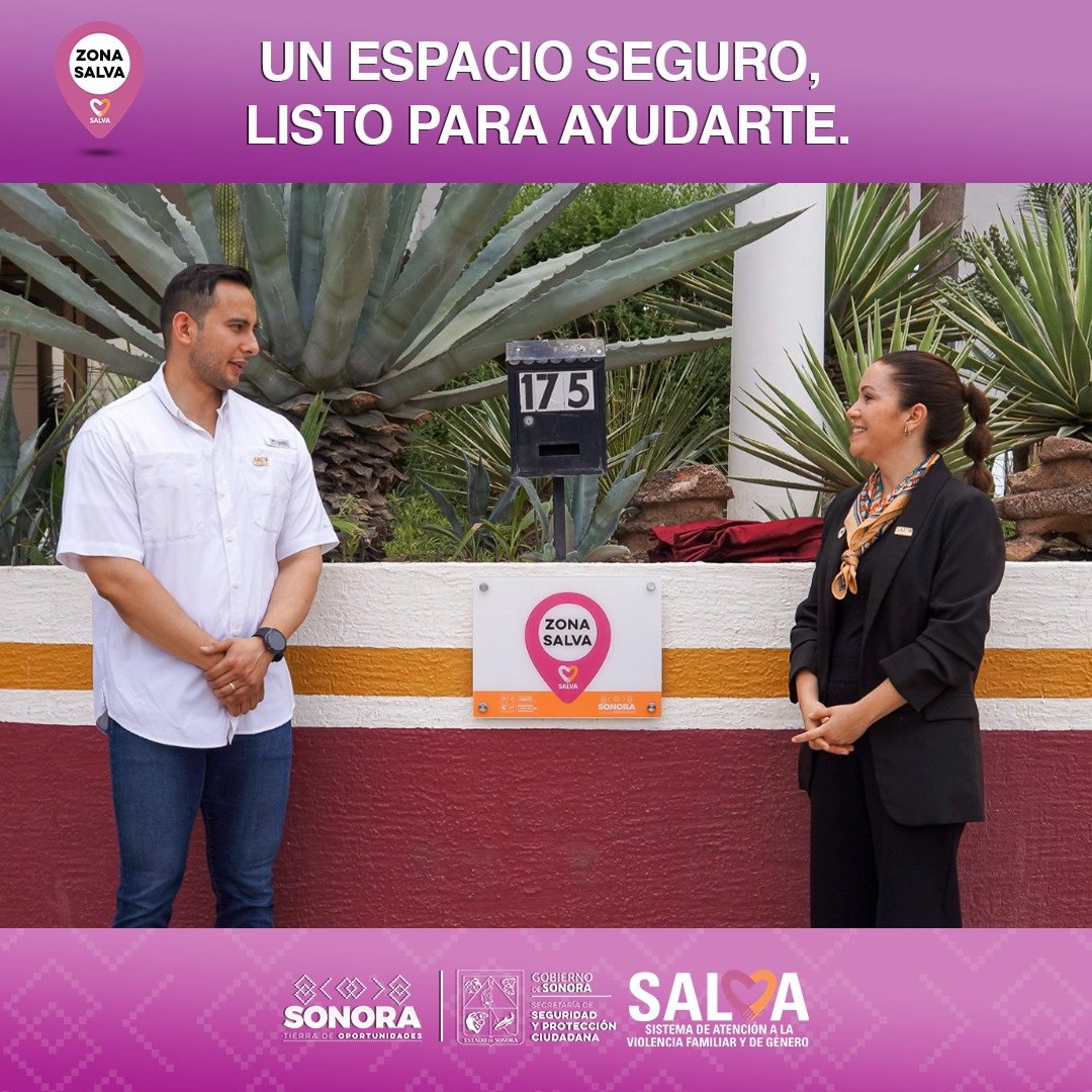 SonoraSeguridad's tweet photo. El Instituto Nacional de Migración es a partir de hoy una Zona SALVA

Su personal esta capacitado en protocolos para atender y resguardar a mujeres en situación de riesgo o peligro, haciéndola sentir segura.

#SSPCSonora #PrevenirSalva https://t.co/AmOveK3pb6