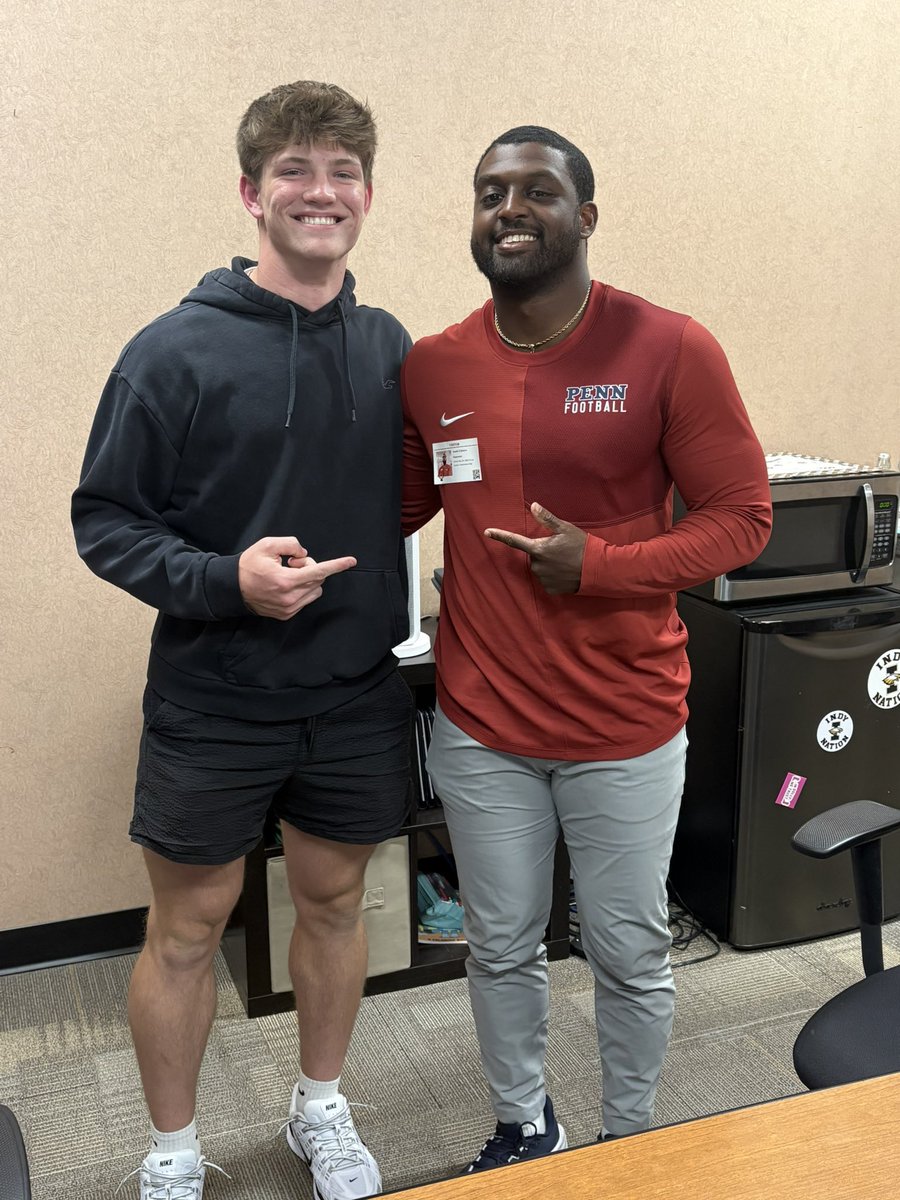 colbybarone2027's tweet photo. Thank you @CoachGilmore_2 for coming to talk about @PennFB with me today! Loved hearing about the program and hopeful to get on campus this summer!

@CSmithScout @CoachTBarr @PrepRedzoneTN @PennFBrecruit https://t.co/ctlrFdANhO