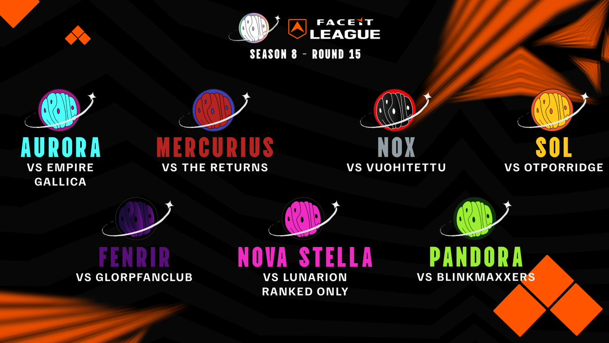 ApolloEsportsOW's tweet image. Back at it again: 

Here are Apollo's Round 15 matches for @FACEIT_OW  Season 8.

#TOTHEMOON!🚀 #Overwatch #FACEIT