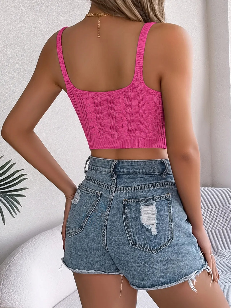 FashionsEnvy1's tweet image. Cozy meets chic with our Cable-Knit Short Cami. Soft viscose, stretchy knit, perfect for layering or solo this spring. Dress up with jeans or a skirt. Shop now! #CableKnitCami #SpringFashion #LayeringPiece #TrendsiStyle #WomenStyle