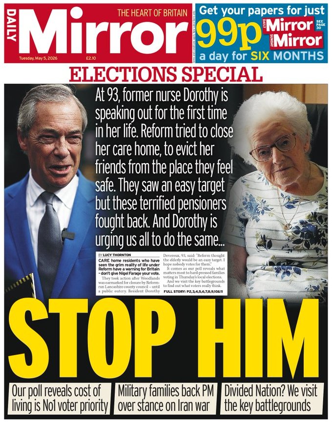 TheLastPersont2's tweet image. .
If you've got any sense, don't vote for Reform this Thursday!

#r4today #bbcbreakfast #GMB #PoliticsLive #C4News #Newsnight #toriesgone669
.