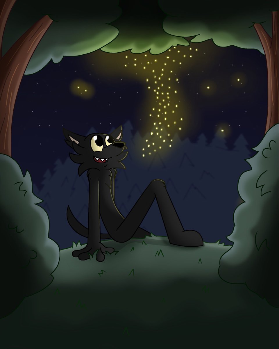 SkyArtToons's tweet image. An art I made of Forest in a beautiful night staring at a group of fireflies, making the scenery look more beautiful. I also made this inspired off the song by Owl City.
#Forest