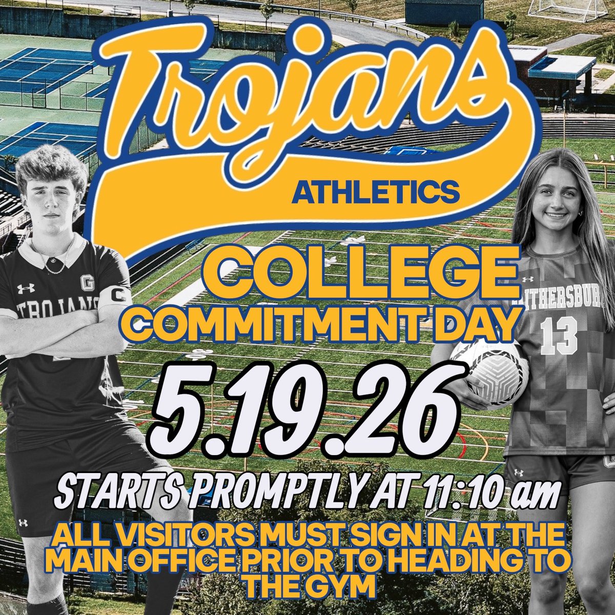 GburgAthletics's tweet photo. Attention GHS community! Please join us in celebrating our student athletes who are playing at the next level! So excited for all of our athletes. 

Go Trojans! https://t.co/EH0kViSPEs