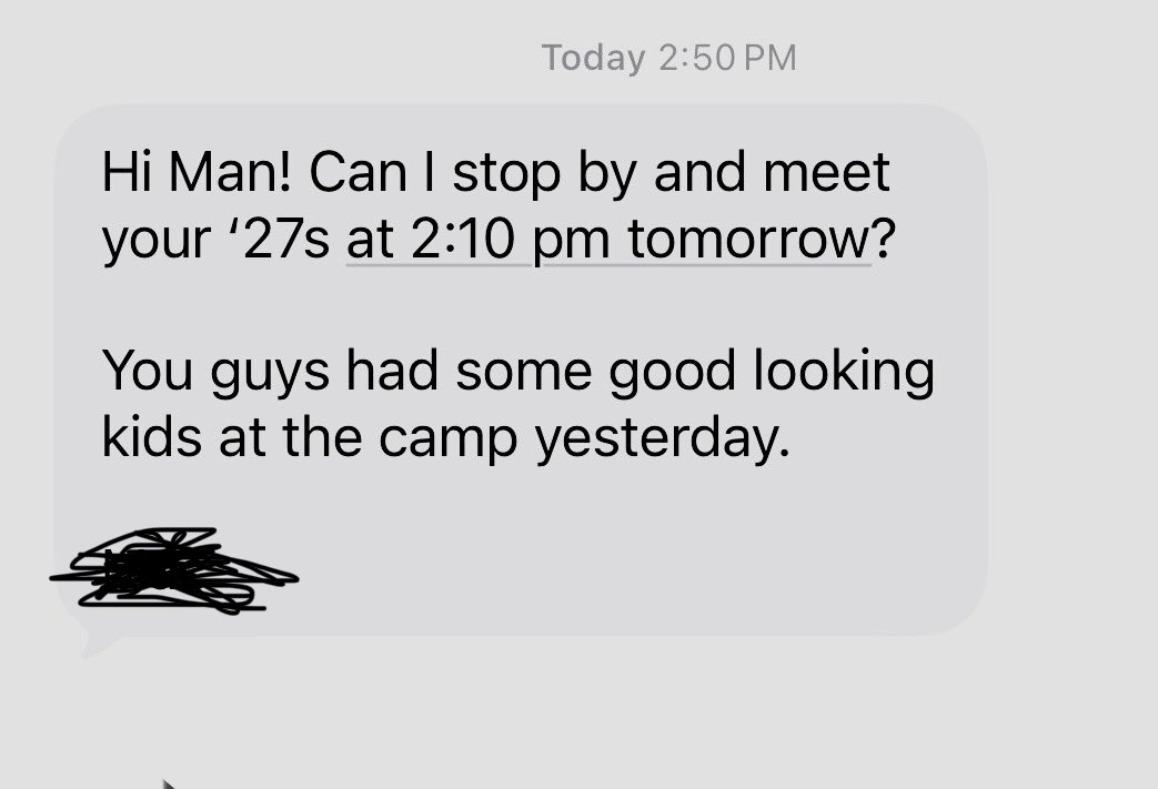 CoachPeck11's tweet photo. We have had multiple phone calls and texts like this from college coaches since yesterday’s showcase!  Proud of our Monarch players who went and competed! https://t.co/dSSKLT96sR
