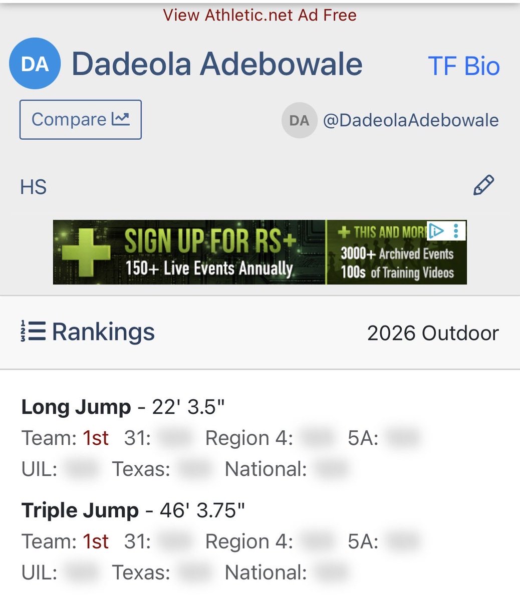 NehemiahA24's tweet image. Had a decent meet and PR”D at Regionals with a jump of 46”3 , still got work to do but blessed to have such a great season

Finished SZN with 46”3.75 TJ and 
22”3.5 LJ ⚡️

#Blessed #AGTG #regionalfinalist