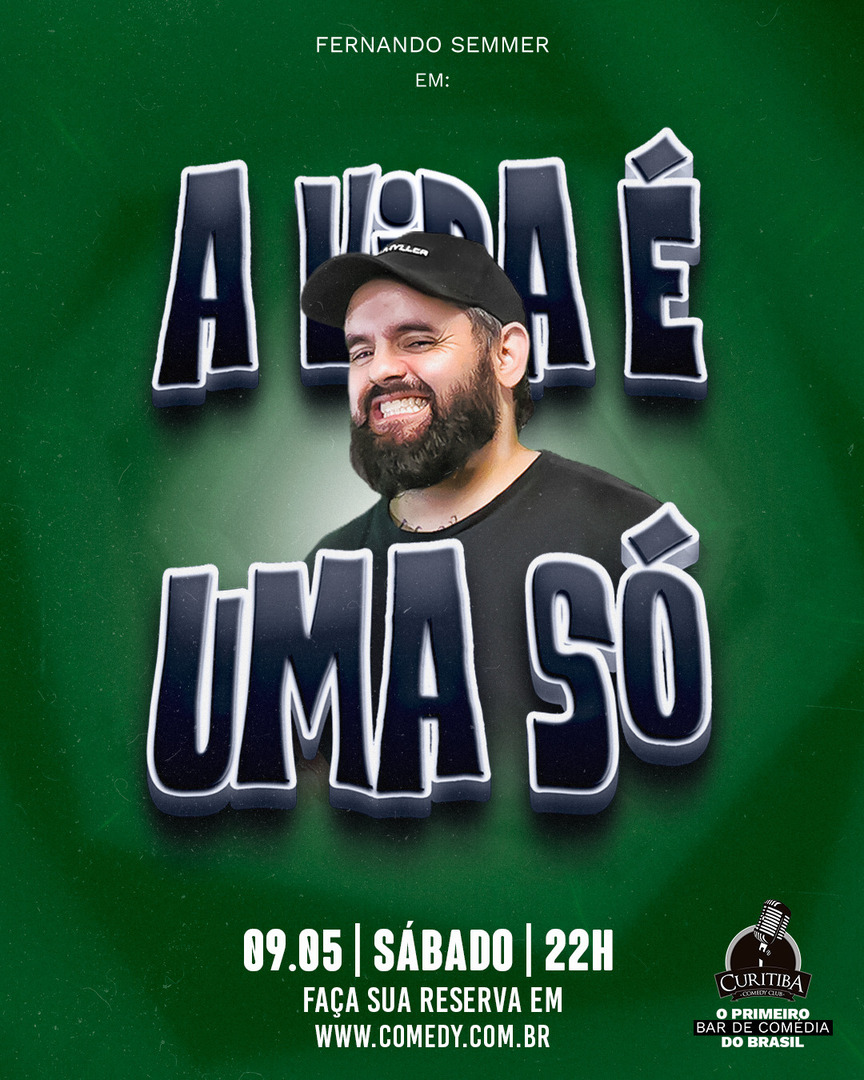 Prepare-se porque a vida é uma só… e o Semmer faz questão de zoar todas as fases dela! 😂🔥
Sábadão promete altos causos, risadas sinceras e aquelas verdades que a gente só admite rindo mesmo!

Anote aí 📌

📅 Sábado, 09 de Maio
⏰ 22h
📍 Curitiba Comed… instagr.am/p/DX7uJ0lln6F/