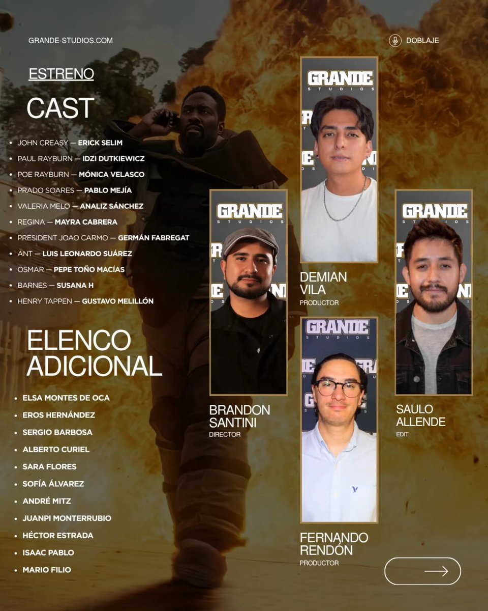 F_Rendons's tweet photo. Una bomba haber producido el doblaje Latinoamericano de la nueva adaptación de Man on Fire, basada en la novela de A. J. Quinnell y la película del 2004.
Tras cuatro días de estreno, ya es la serie #1 en MX 🔥💥🔫 https://t.co/6xN147Ftm1