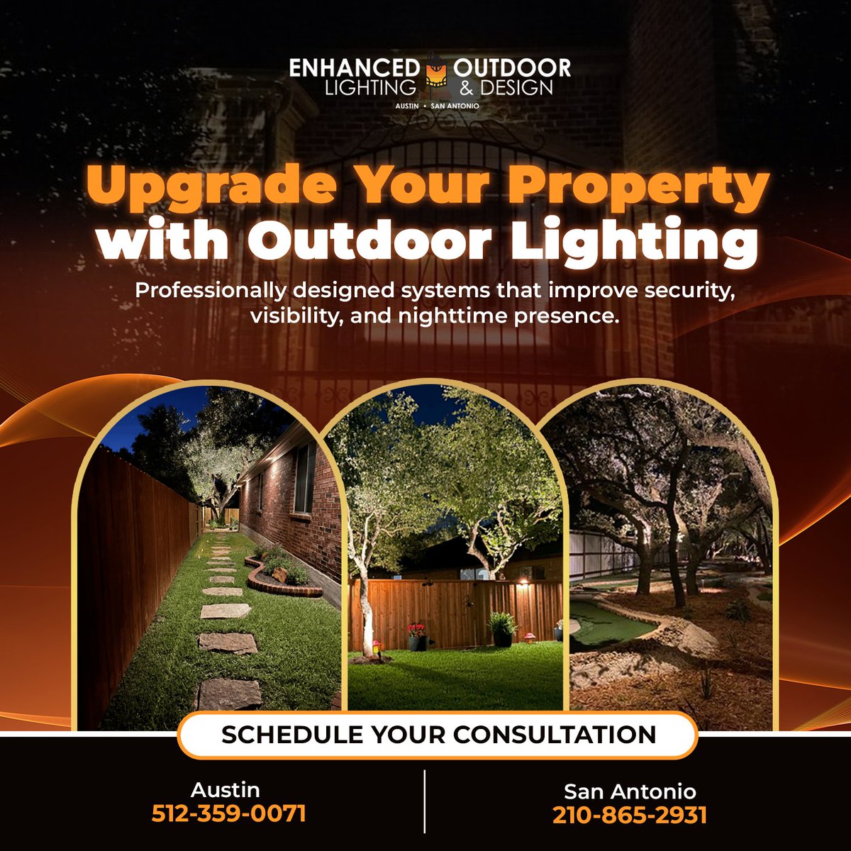 EnhancedLightTX's tweet photo. Make your commercial property shine after dark with custom outdoor lighting! Contact @EnhancedOutdoorLighting for a free consultation. #CommercialLighting #OutdoorLighting #AustinTX #SanAntonioTX #LEDLighting #PropertyManagement #CurbAppeal #BusinessLighting https://t.co/4MQT8FKDtO