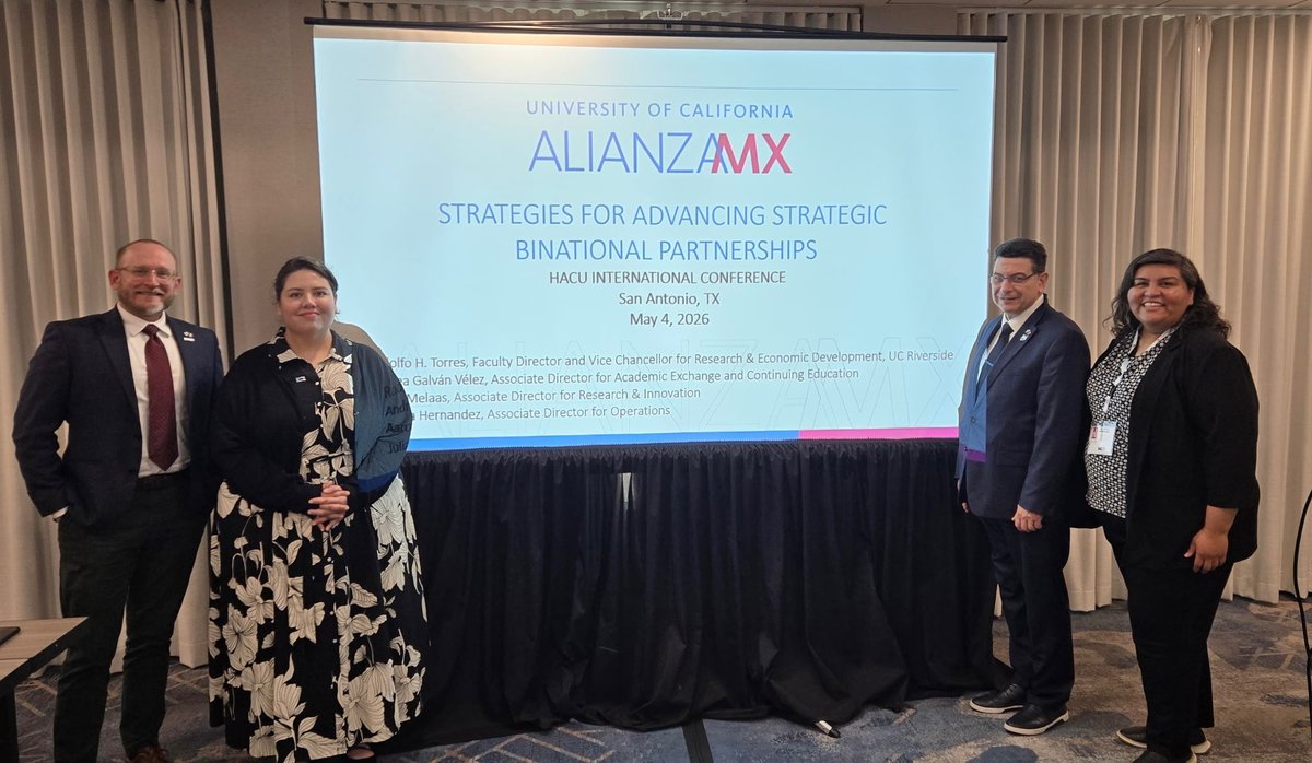 UcrRed's tweet photo. Big day in San Antonio 📍
@UcrRed Vice Chancellor Rodolfo H. Torres &amp; @AlianzaMX are at #HACU2026 sharing "Strategies for Advancing Strategic Binational Partnerships."  We’re proud to collaborate with others to share best practices at Hispanic Serving Institutions (HSIs). https://t.co/A8K2gTzSVu