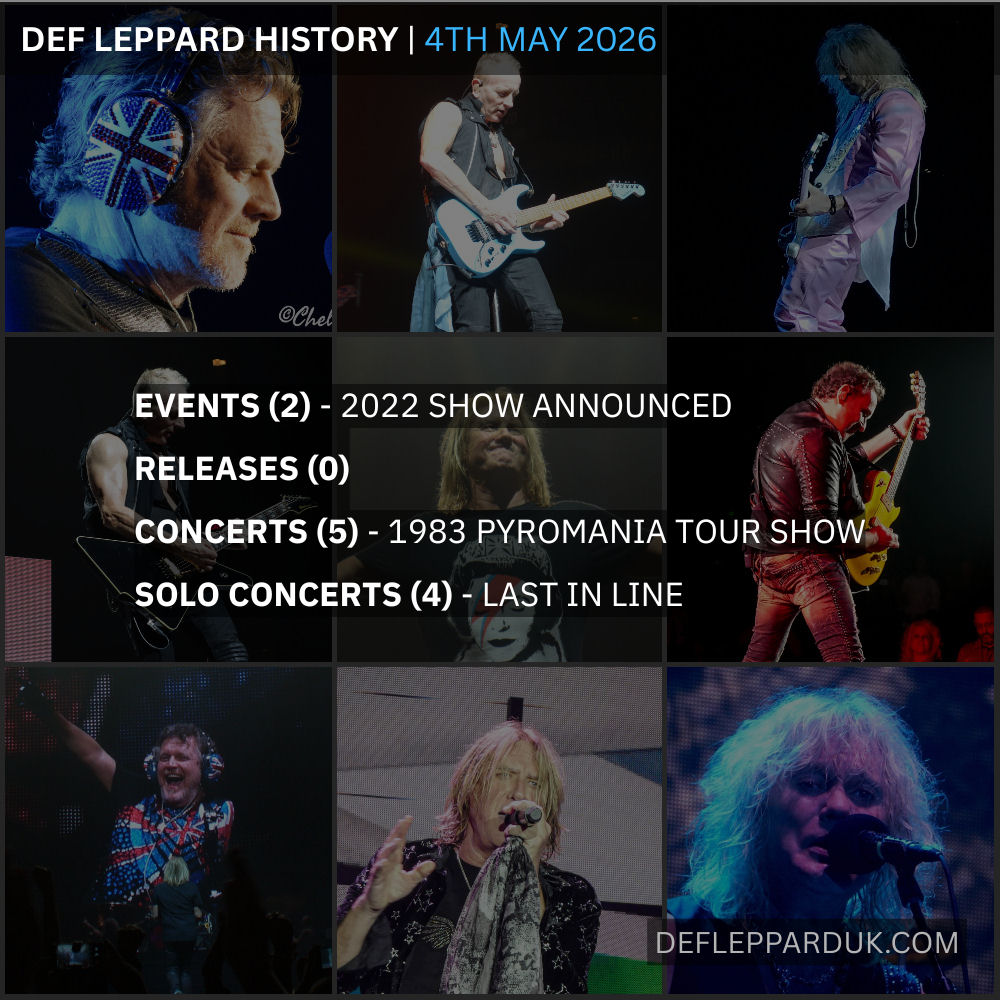 dltourhistory's tweet image. On This Day In DEF LEPPARD History - 4th May 2026 🇬🇧

Concerts, Releases and Events:

#dltourhistory #onthisday #defleppard
deflepparduk.com/on-this-day-4t…