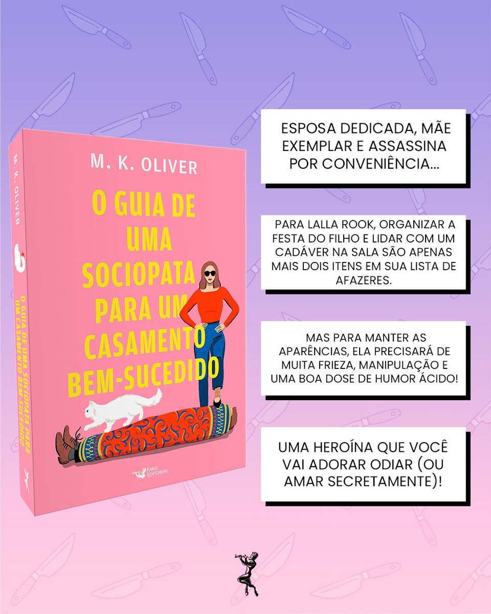 FaroEditorial's tweet photo. 🔪 O guia de uma sociopata para um casamento bem-sucedido – M. K. Oliver

Mãe exemplar, esposa dedicada e... assassina. Uma sátira hilária sobre uma anti-heroína implacável que tenta encobrir um crime enquanto gerencia o caos doméstico.

https://t.co/rf5NnKg3df https://t.co/c8aVCIYiSY
