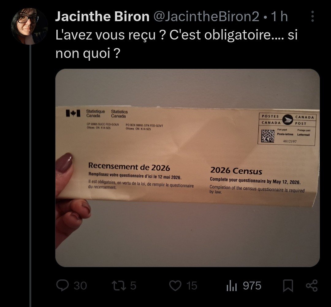 D'un coup que ça intéresserait <a href="/StatCan_fra/">Statistique Canada</a> comme thread. 

Après, ça chiale que l'État gère mal. 

x.com/i/status/20514…