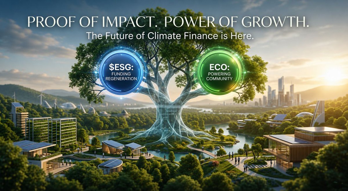 EcoBlockAi's tweet photo. Proof of Impact. Power of Growth. 🌍💎
The future of climate finance is built on two pillars:
$ESG: Funding real-world regeneration.
ECO: Powering our community engine.
We are tokenizing a greener tomorrow. 🚀
#EcoBlock #EcoCoin #GreenDeFi #ClimateAction https://t.co/CaOX1SMAUD