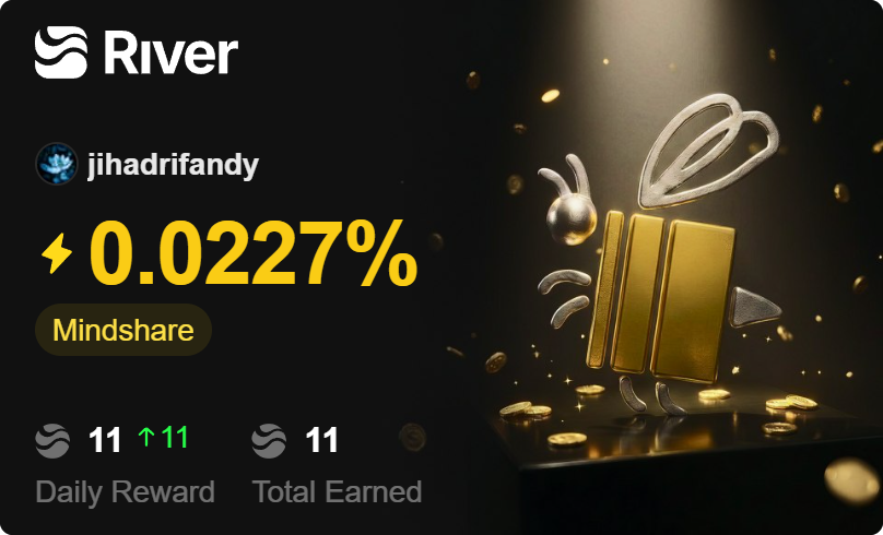 jihadrifandy's tweet image. Boosting my mindshare and earning rewards on Building my mindshare and unlocking rewards on @River4Fun x @RiverdotInc  ⚡️ — one step closer to the top.

#Airdrop #Crypto #Web3