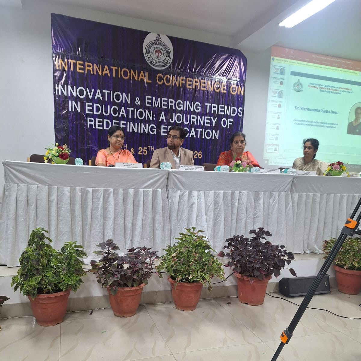 IMSE_MU's tweet photo. | Academic Engagement |

Dr. Jyothi Basu Yerramadha (IMSE, MU) served as a panelist at the International Conference on Innovation &amp; Emerging Trends in Education (Apr 24–25, Hyderabad), speaking on interdisciplinary research in teacher education

#IMSE #MahindraUniversity #Teacher https://t.co/9KOZzFzVmt