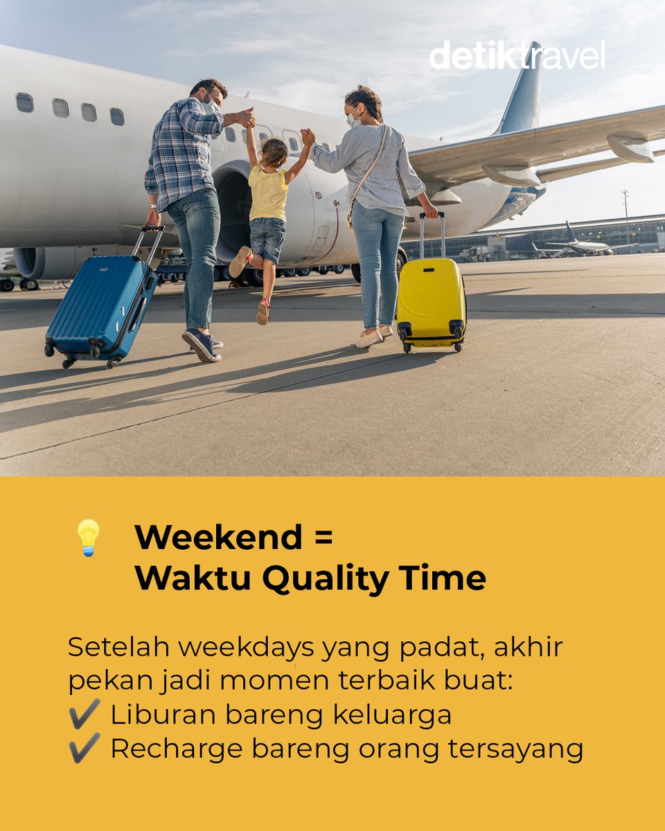 detikTravel's tweet image. Weekend waktunya quality time bareng keluarga 💛

Liburan nggak harus mahal dengan strategi yang tepat dan manfaatin promo, momen seru tetap bisa dinikmati tanpa bikin kantong jebol 😉

#detiktravel #LiburanKeluarga #WeekendGetaway #AlloPaylater