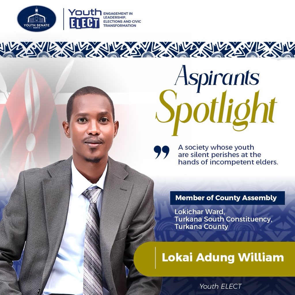 YouthSenateKE's tweet photo. #TukoKadi ✔️

Next step ni leadership.

Next step ni sisi kuchagua sisi. 

Meet Lokai Adung William - #MCALokicharWard 🇰🇪

#YouthELECT #NikoKadi #SisiKwaSisi #TurkanaCounty https://t.co/F8q74k5pP3