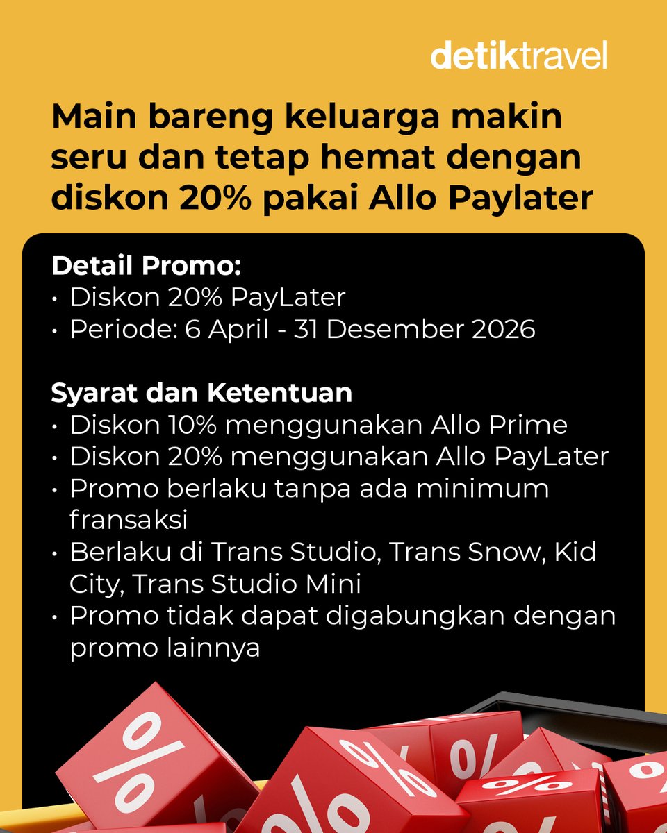detikTravel's tweet image. Yuk, rencanakan liburan seru bareng orang tersayang!

#detiktravel #LiburanKeluarga #WeekendGetaway #AlloPaylater