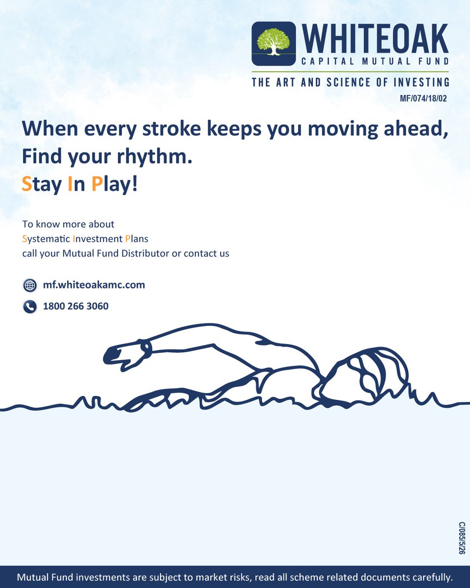 WhiteOakCap's tweet image. It's not force but continuous, rhythmic movement that keeps you afloat and moving forward.🏊🏊‍♀️🏊‍♂️

Don't pause Mid-swim, Stay in Play through the currents📈📊

#StayInPlay #sip #WhiteOakCapital