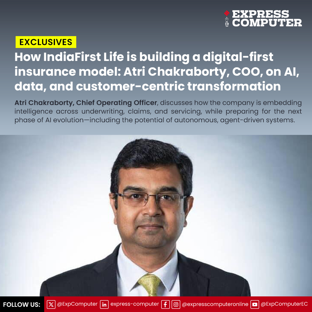 ExpComputer's tweet image. How @IndiaFirst_Life is building a digital-first #insurance model: Atri Chakraborty, COO, on AI, data, and customer-centric transformation - bit.ly/42eNDWy | #technews #technology #futuretech #AI #fintech #insurtech | @srikrp