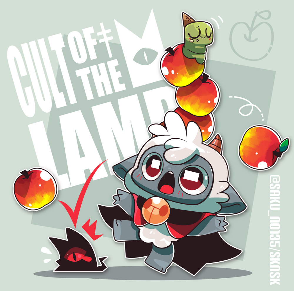 saku_no135's tweet image. The weight of five apples🍎🍏🍎🍏🍎

#cultofthelamb #cultofthelambfanart #COTL