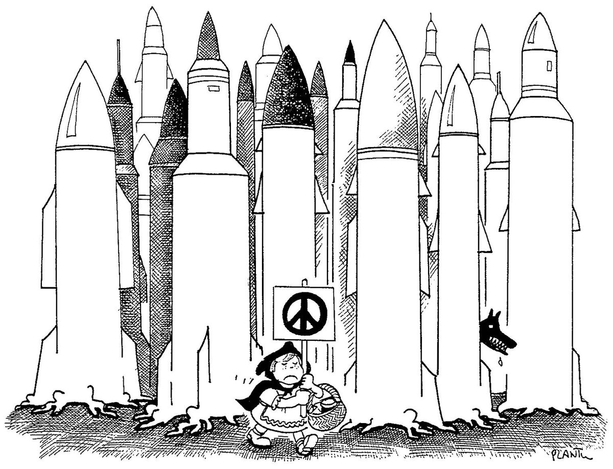 plantu's tweet image. LE PETIT CHAPERON ROUGE: dessin publié dans Le Monde en 1983.