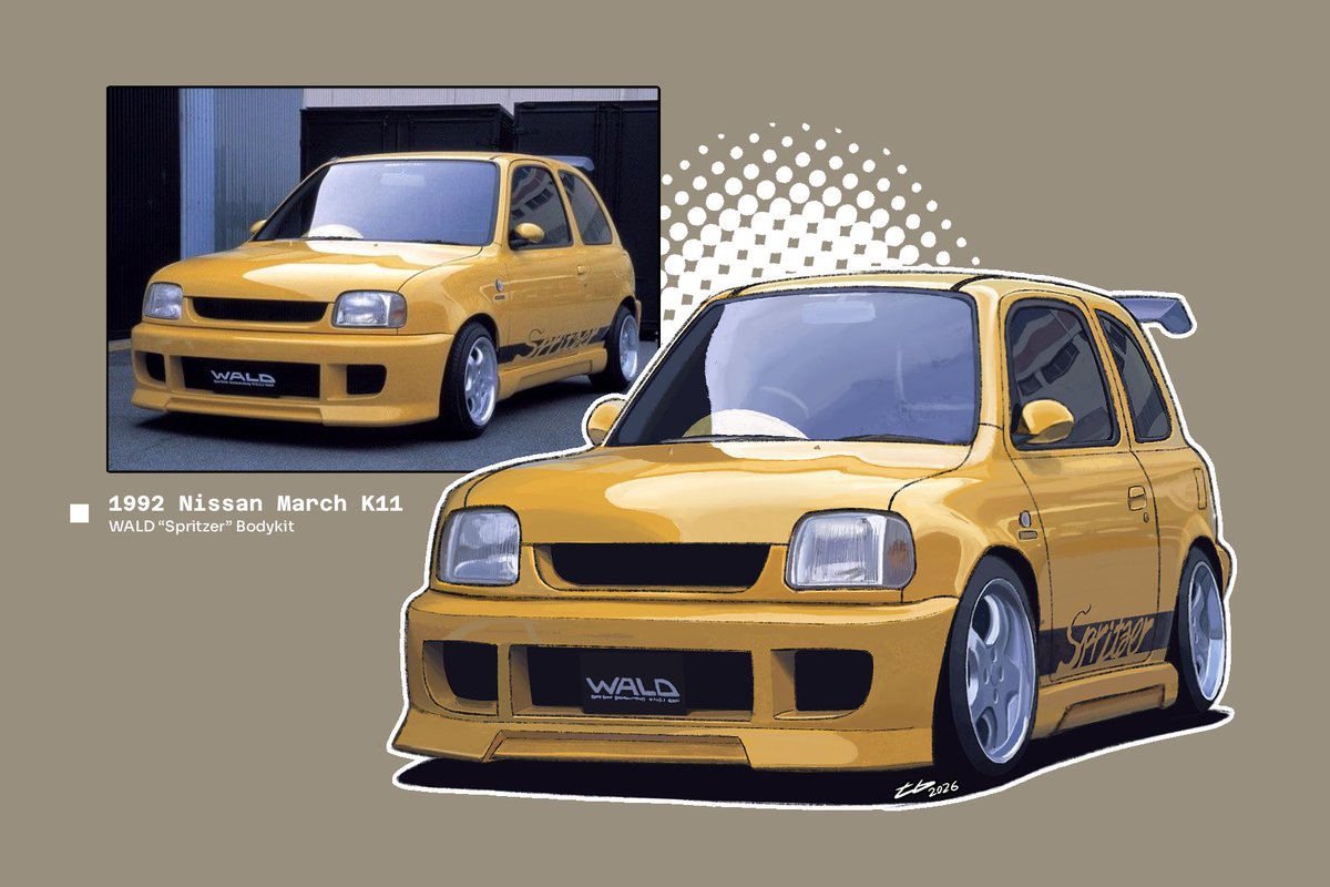 tbartworks_'s tweet image. 1992 K11 Nissan March/Micra paint study 

#rkgk #digitalart #NissanMarch