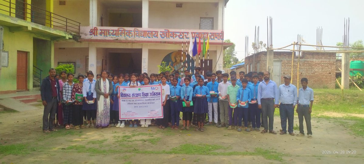 BRCRN2020's tweet photo. BRCRN, PPMU Madhesh, is conducting a 15-day School Conservation Education Campaign across Sarlahi, Mahottari, Saptari, and Siraha. 
The program engages students in grades 8–10 on sustainable natural resource management to enhance climate resilience. #GCF #BRCRN https://t.co/sUxoYqk6WX