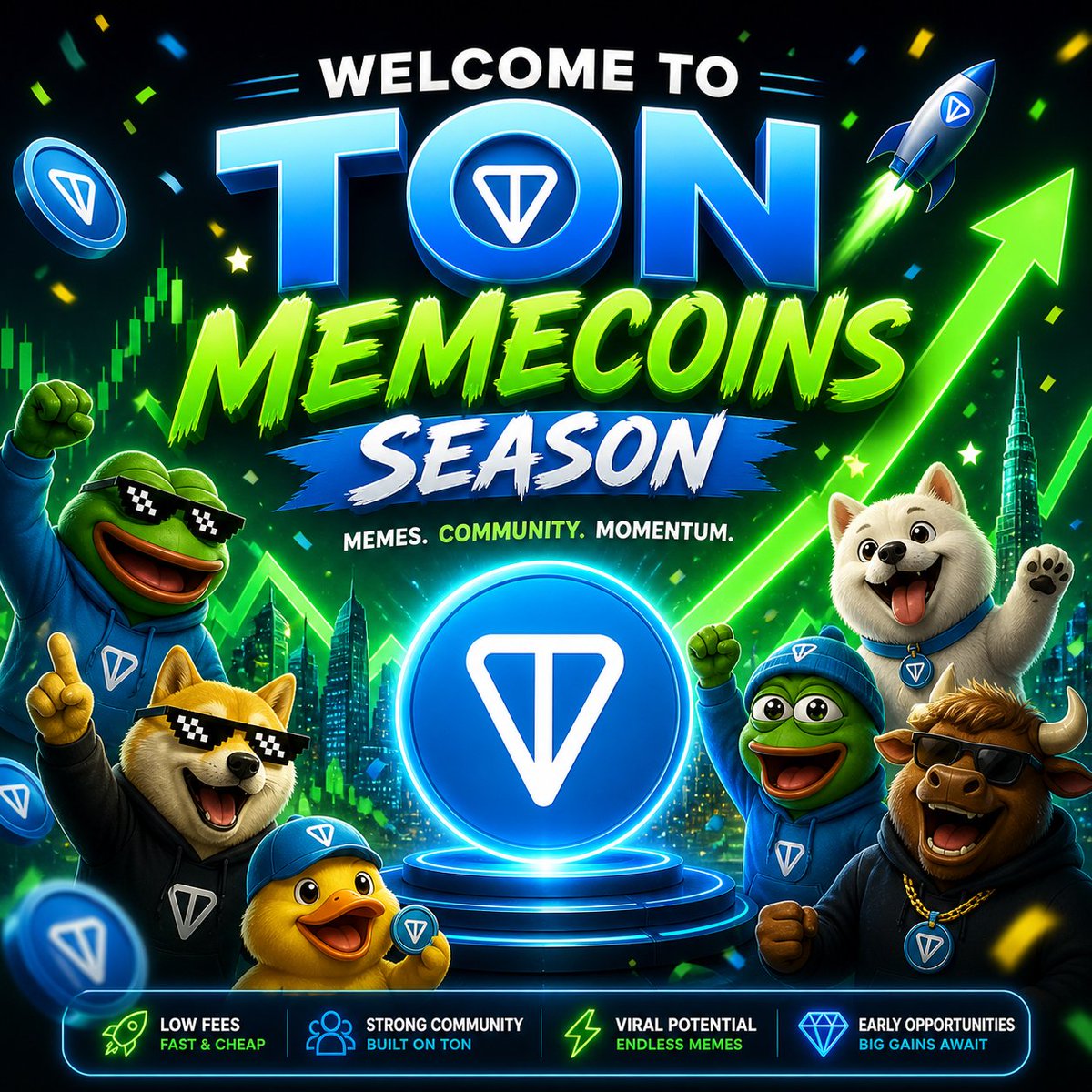 Welcome to TON memecoins season 💎

Shill your bags in the comments section👇