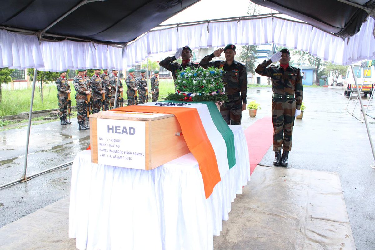 official_dgar's tweet image. SALUTING SACRIFICE: HAV RAJENDER SINGH PANWAL HONOURED WITH FULL MILITARY HONOURS
#AssamRifles held a solemn wreath-laying ceremony at Imphal Airport on 03 May 2026 to honour the supreme sacrifice of Havildar Rajender Singh Panwal of 43 Assam Rifles. The ceremony was attended by