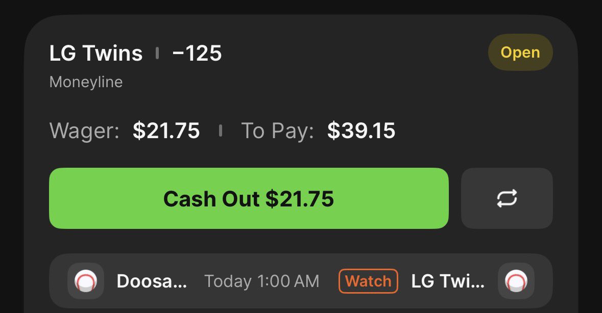 haymakerbreaks's tweet image. LG TWINS ML (-125)  💰💰💰

#KBO #baseball #Gambling𝕏