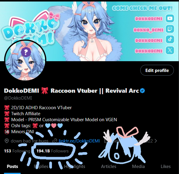 DokkoDEMI 🎀 Raccoon Vtuber || Revival Arc tweet media
